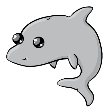 Friendly Cartoon Dolphin Illustration for Kids & Educational Content