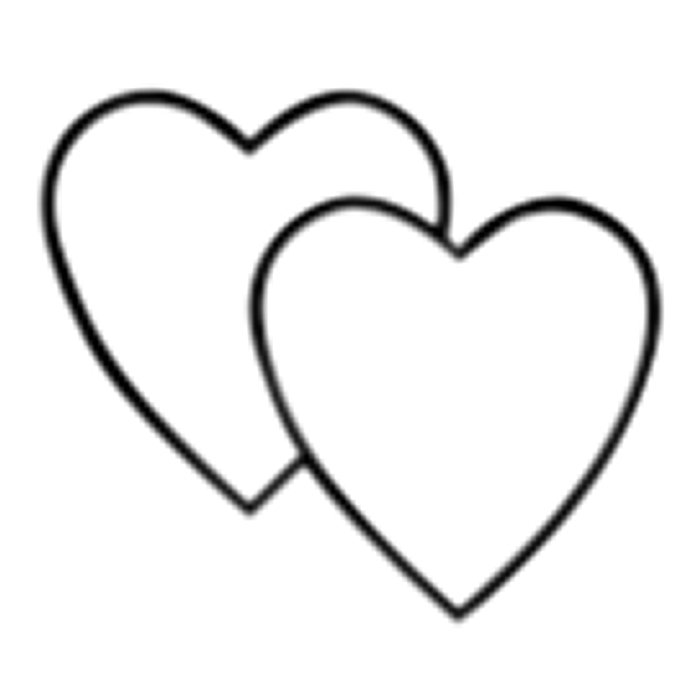 Double-Heart Design Stamp, 6.5mm Character - Clipart library 