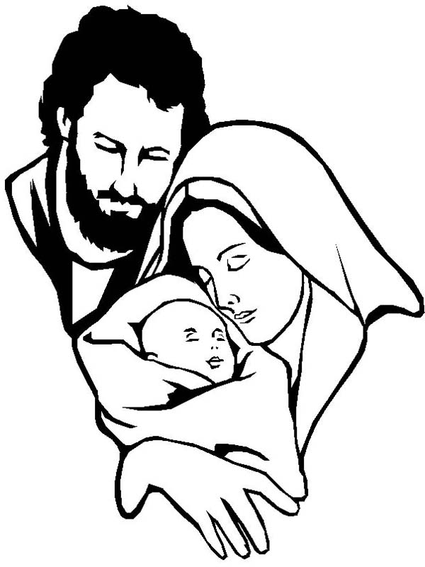 Mary and Baby Jesus coloring page  Free Printable Coloring Pages