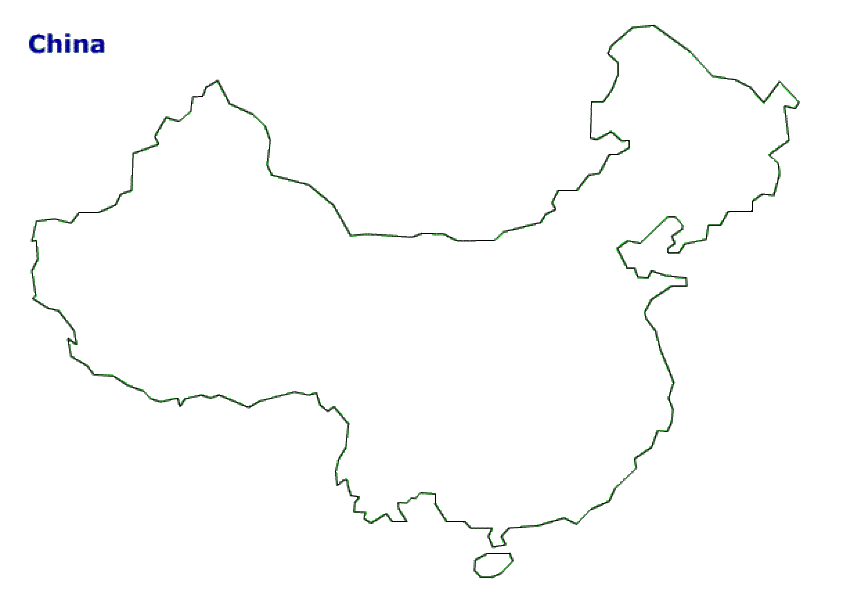 Map of China. Terrain, area and outline maps of China - CountryReports
