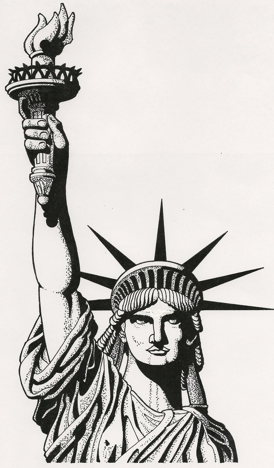 statue of liberty face illustration