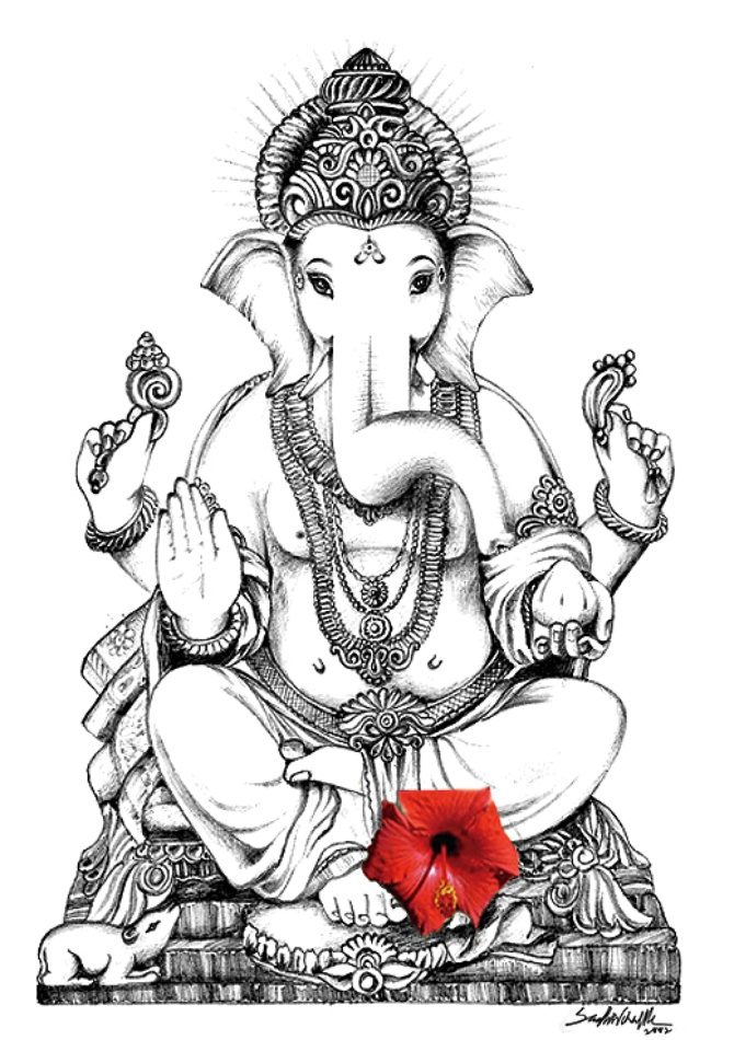 Ganesh Outline Clipart - Line Drawing Simple Ganesh - Free Transparent PNG  Clipart Images Download