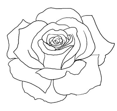 rose clip art outline