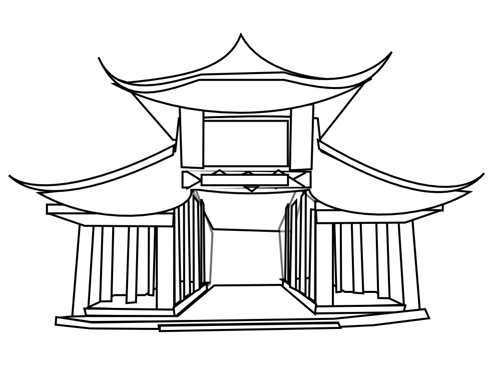 clipartist.net » Clip Art » chinese architecture black white line 