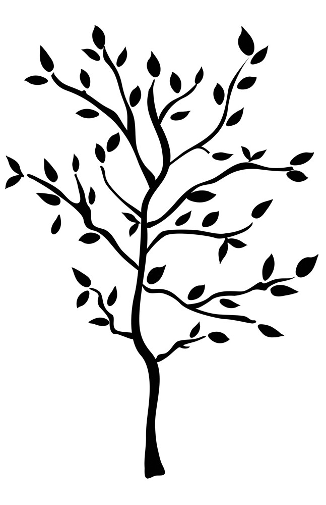 New Black Tree Mural Wall Decals Leaves Branches Stickers Modern 