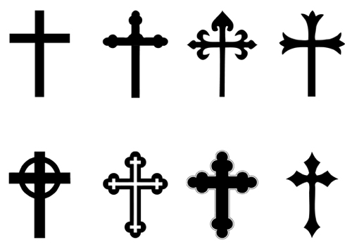 Ornate Cross Shape Silhouette VectorSilhouette Clip Art