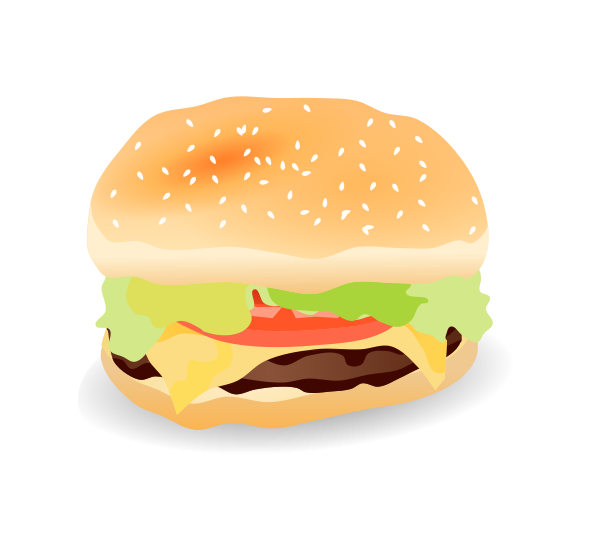 Cheese burger vector small clipart 300pixel size, free design 