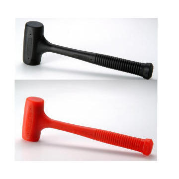 Black and red rubber mallets with textured grips, shown side by side on white background.