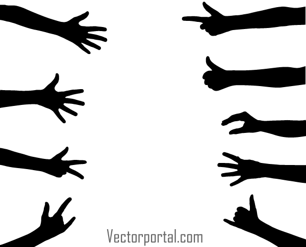 Vector Hand Gesture Silhouettes Images | 123Freevectors