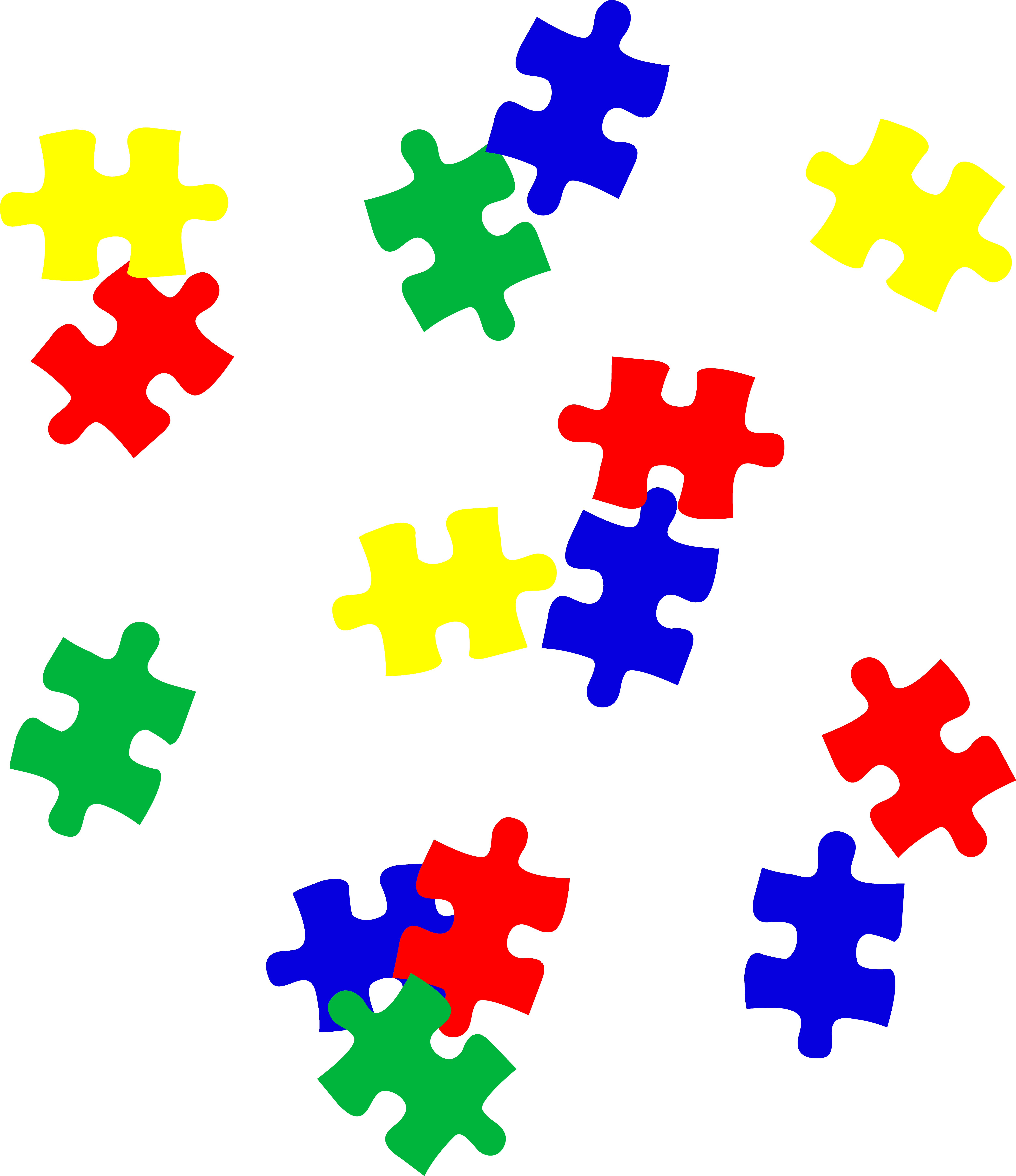 rainbow puzzle pieces background