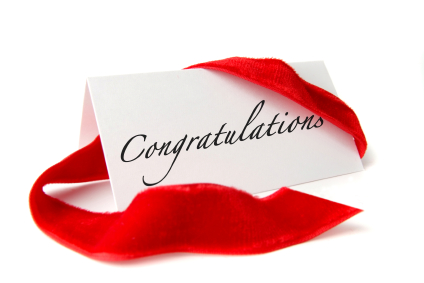 Congratulations Card with Red Ribbon - Elegant Celebration Design
