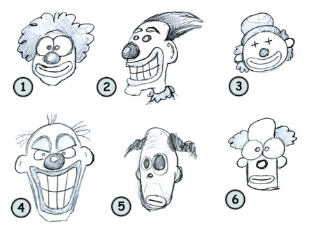 scary clown drawings steps