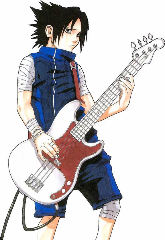 Sasuke Uchiha Emo Rockstar Guitar Naruto Anime Pictures, Images 