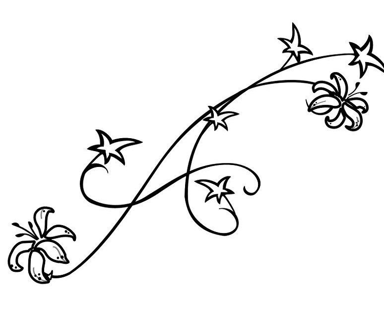 Lilies Outline - Lilies Outline tattoo Temporary Tattoos | Momentary Ink