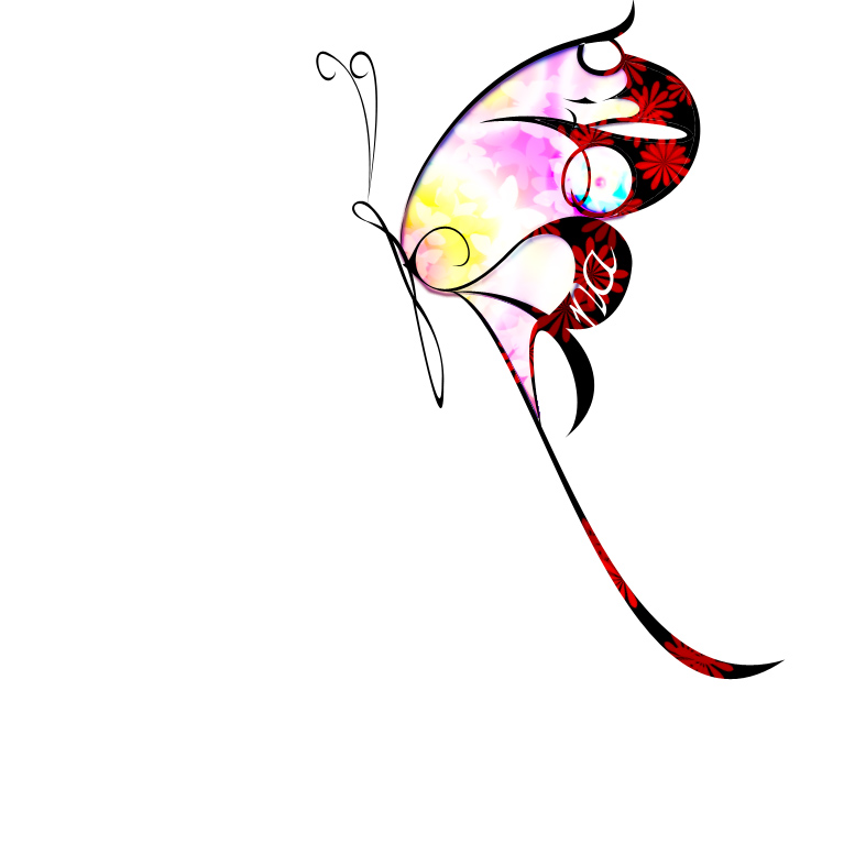 Artistic Butterfly Illustration - Floral & Colorful Digital Design
