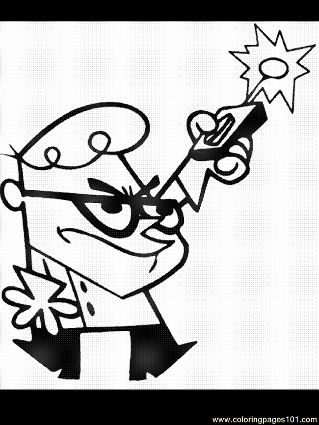 Mad Scientist with Ray Gun Coloring Page - Free Printable