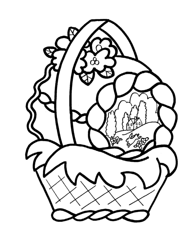 Printable Easter Basket Coloring Page for Kids & Adults