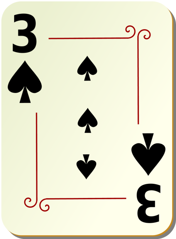 Three of Spades Playing Card - Classic Design & Symbolism