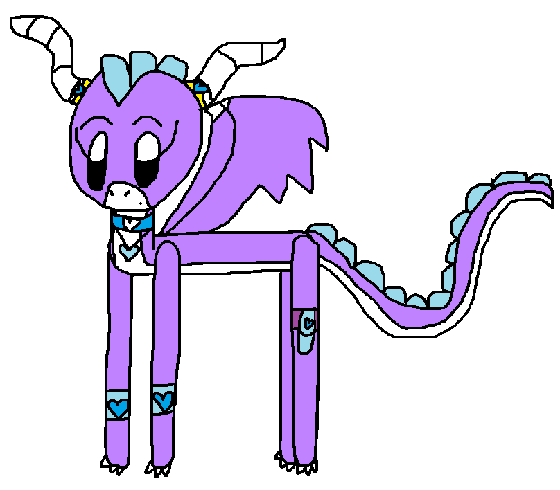 Purple Heart Dragon - Cute Fantasy Creature Illustration