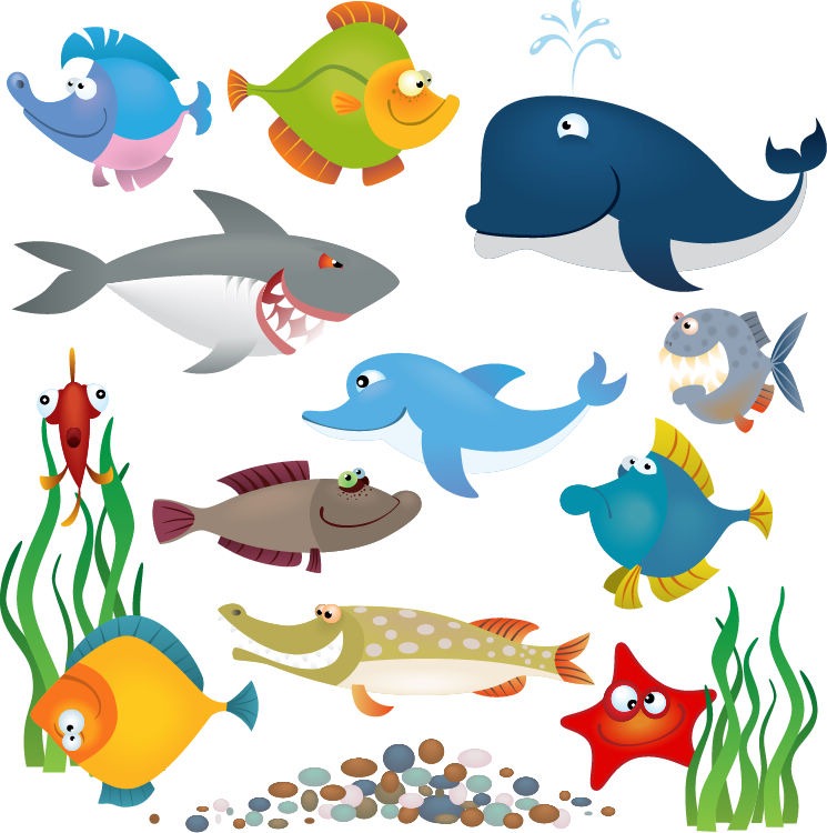Sea Animals Vector Set | Free Vector Graphics | All Free Web 