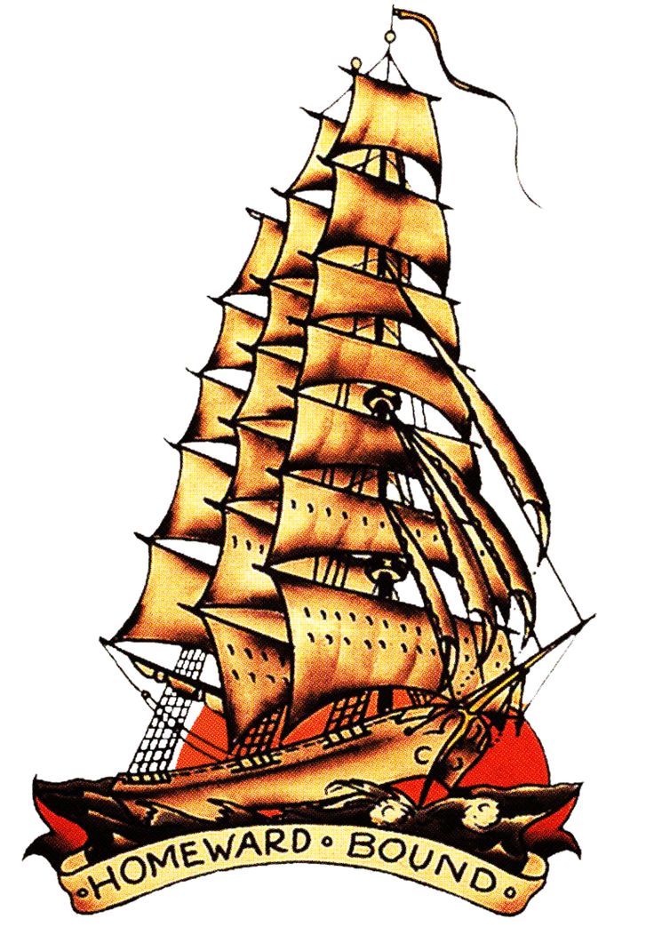 sailor jerry ship tattoo design