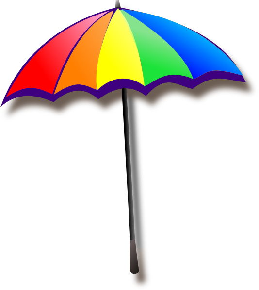 Rainbow Umbrella clip art - vector clip art online, royalty free 