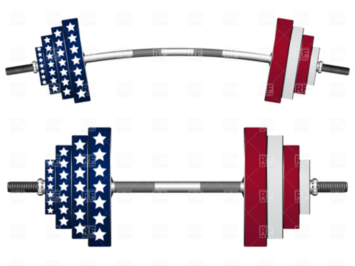 Dumbbells with stars and stripes, Objects, download Royalty-free 