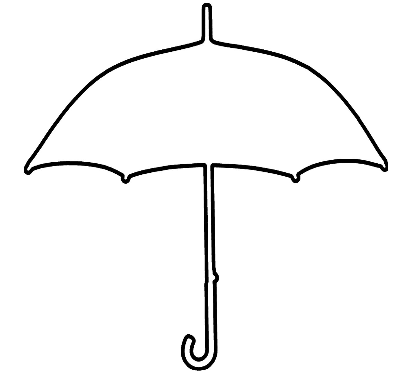 Umbrella Day Coloring Pages : Umbrella Coloring Template Kids 