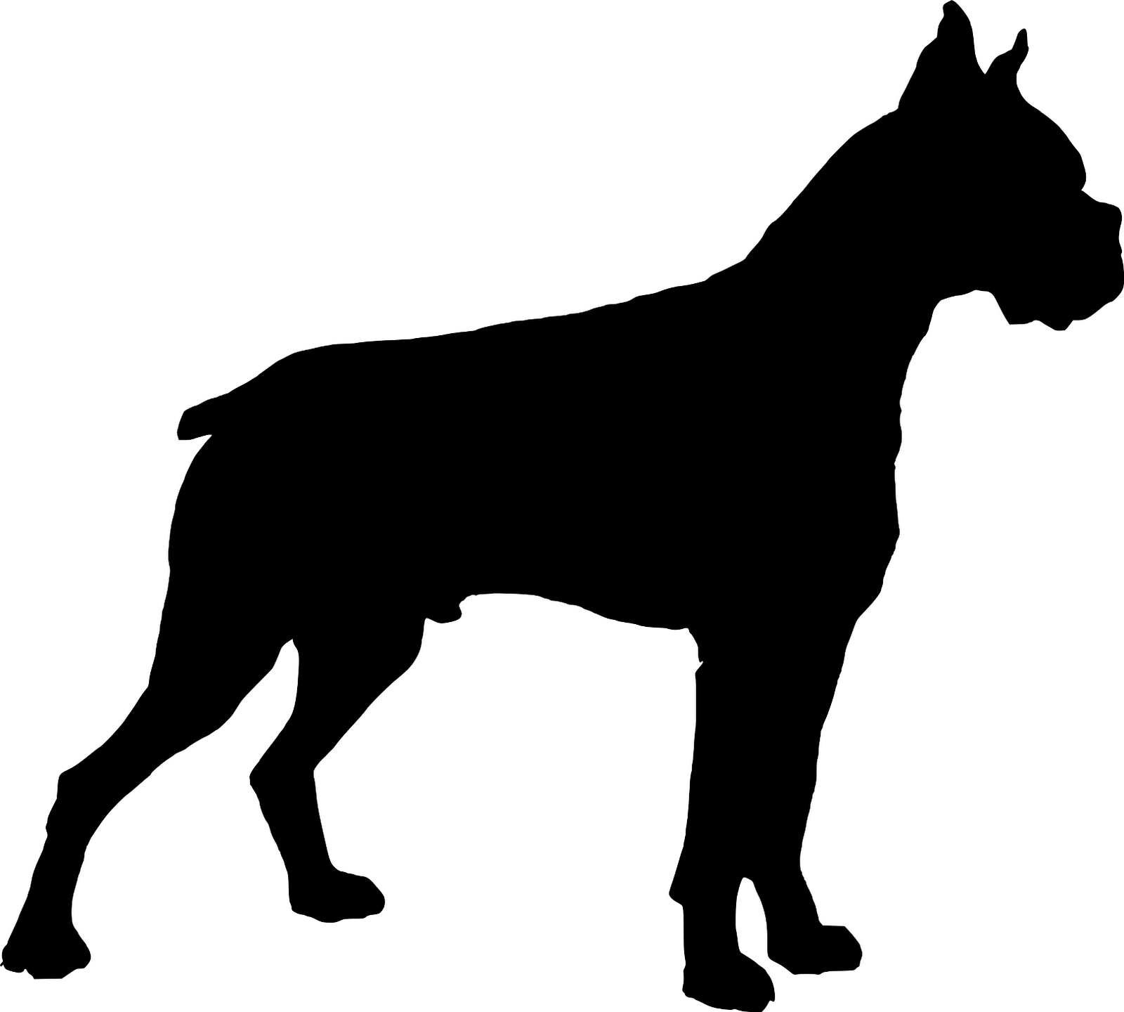 Boxer Dog Silhouette With Words - Clipart library