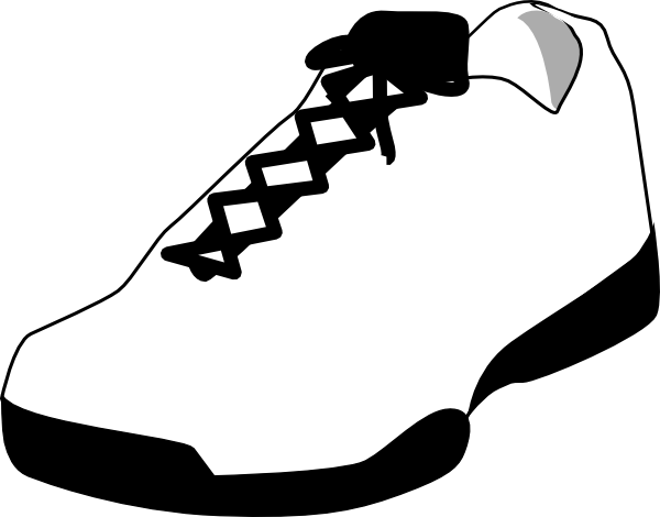 Shoe Outline White clip art - vector clip art online, royalty free 