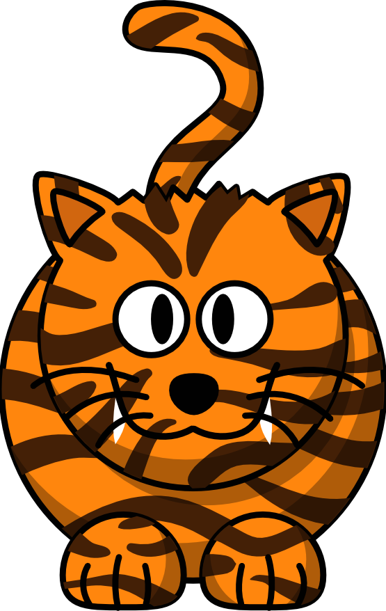 Friendly Cartoon Tabby Cat Illustration - Free Vector Image