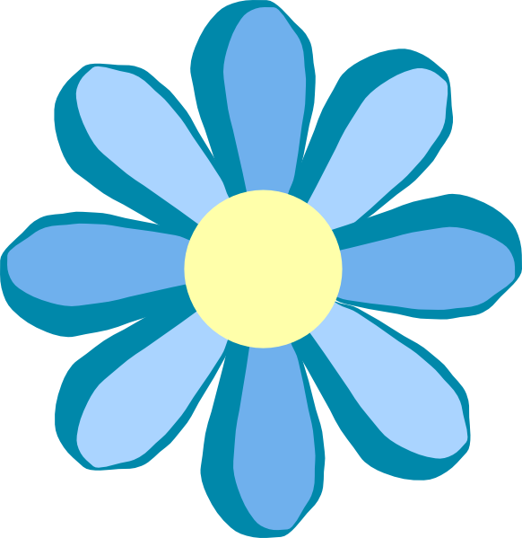 Pix For  Clip Art Blue Flower