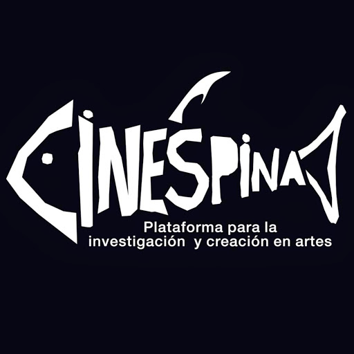 CINESPINA logo - stylized white fish-shaped text on black background, with tagline "Plataforma para la investigación y creación en artes"