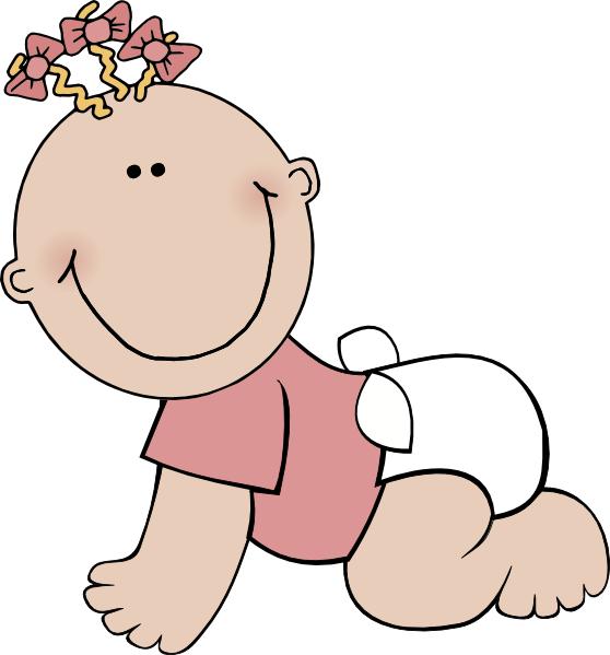 Baby Girl Crawling clip art - vector clip art online, royalty free 