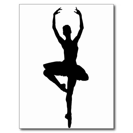 BALLERINA PIROUETTE (ballet dance silhouette) ~~ Postcard | Zazzle