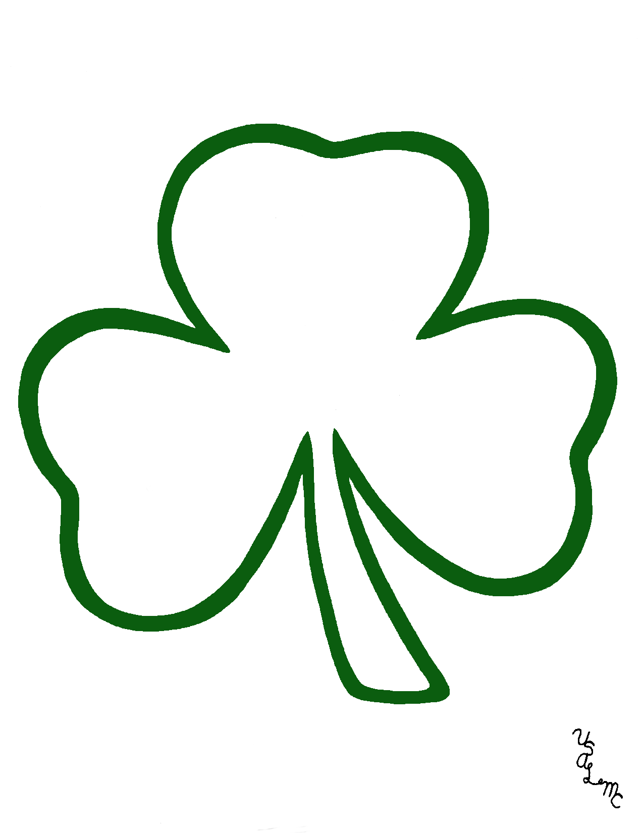 shamrock clipart black and white png