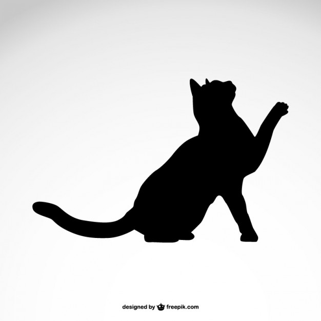 Black cat silhouette free vector Vector | Free Download