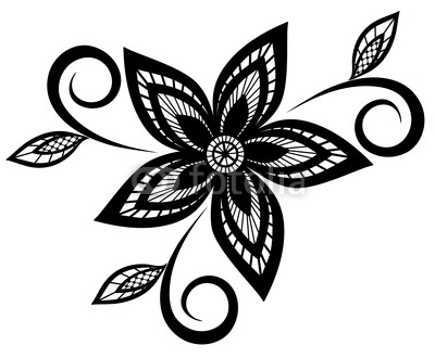 Black And White Flower Design - Clipart library