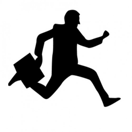 Man Running with Briefcase Silhouette