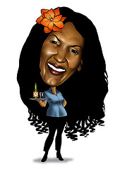 Friendly Server Caricature - Hospitality & Restaurant Branding Image