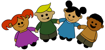 children holding hands clip art
