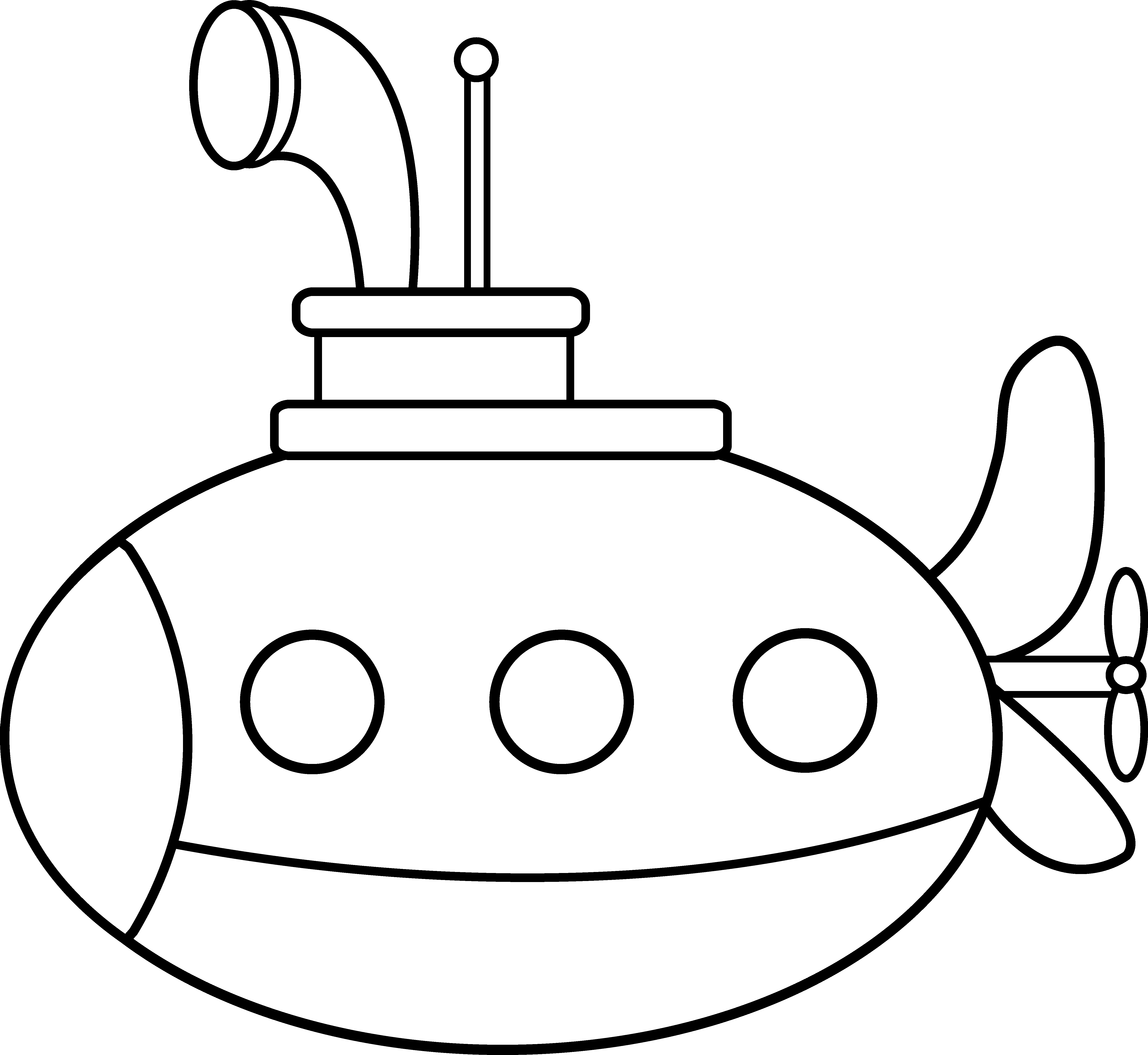 Images For  Submarine Clipart Black And White