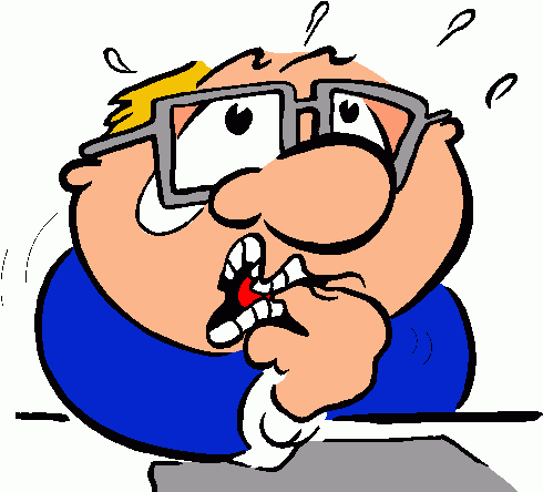 Nervous Man Biting Nails - Anxiety Illustration for Mental Health Content