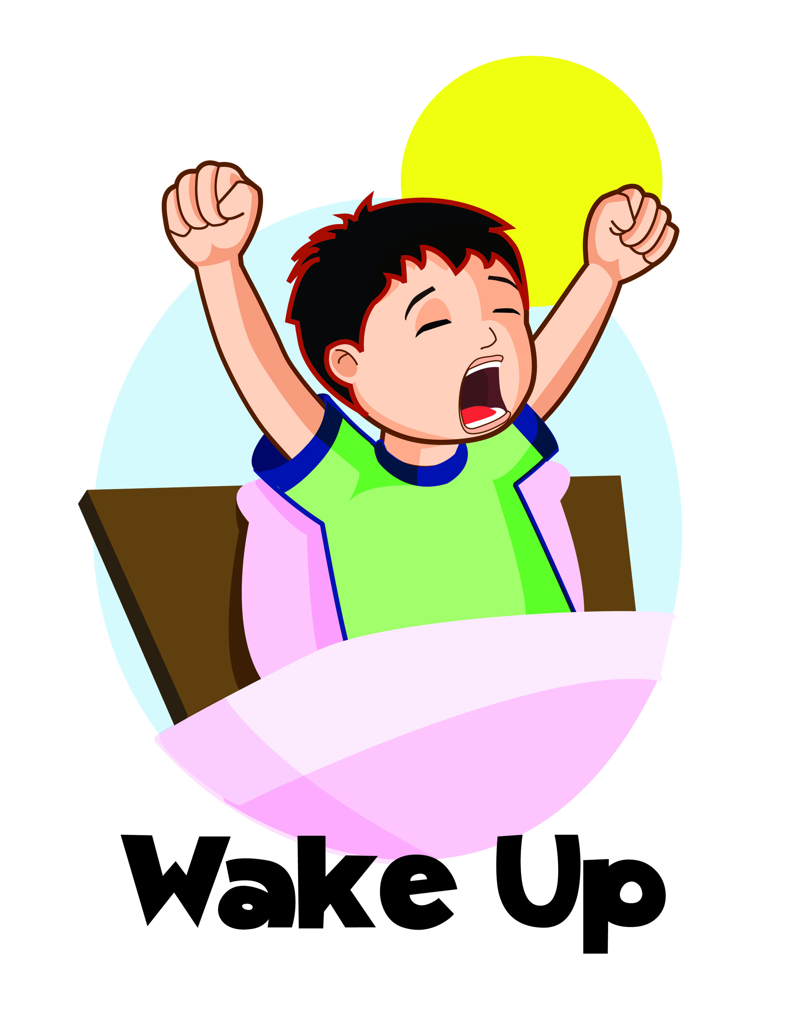 Kids Waking Up Clipart.
