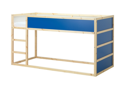 Blue Panel Wooden Bunk Bed - Space-Smart & Stylish Sleep Solution
