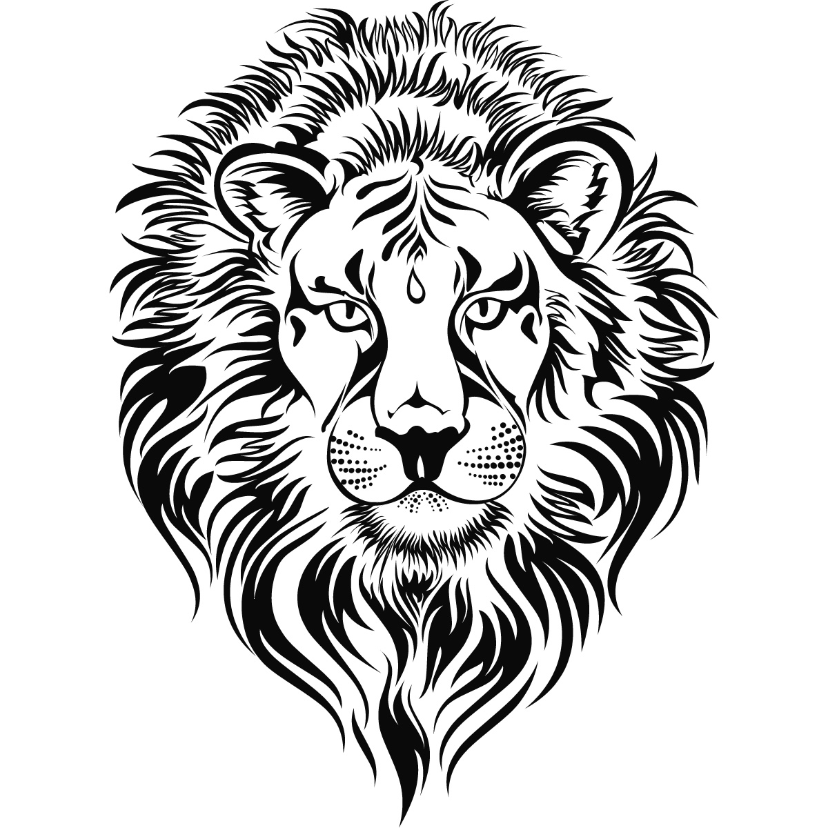 Black lion logo, Lionhead rabbit Tattoo Tiger , lion face transparent  background PNG clipart | HiClipart