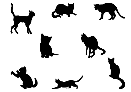 Cats Silhouette Vector Download Eight Cat SilhouetteSilhouette 