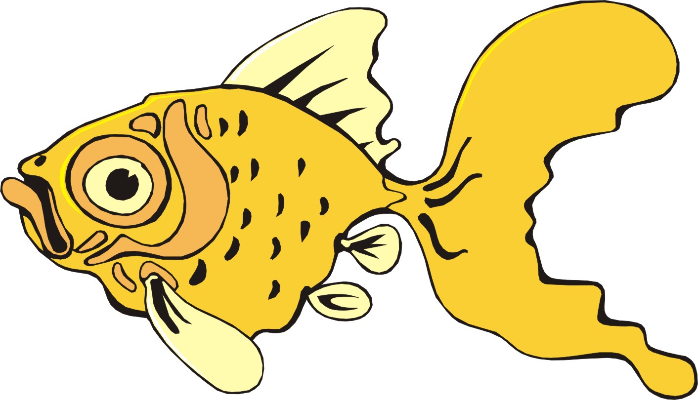 Cheerful Cartoon Goldfish Illustration - Free Vector Clipart
