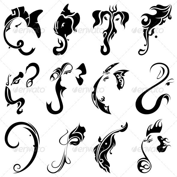 simple ganpati tattoo designs  Clip Art Library