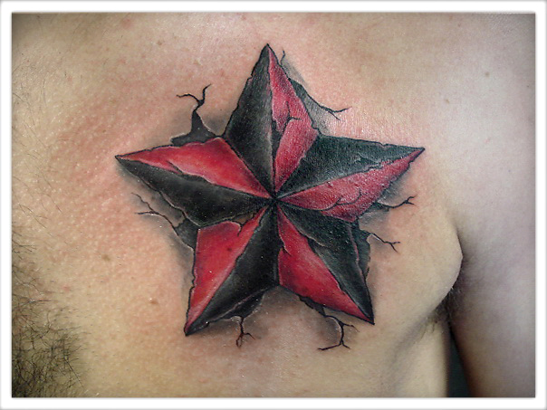 Red and Black Star Tattoo Ideas - wide 8